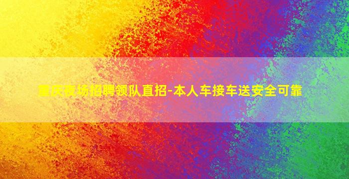 重庆夜场招聘领队直招-本人车接车送安全可靠